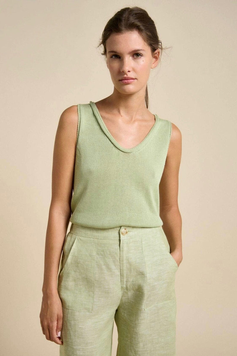 LITTLE LIES Scoop Spring Tank - Green TOPS