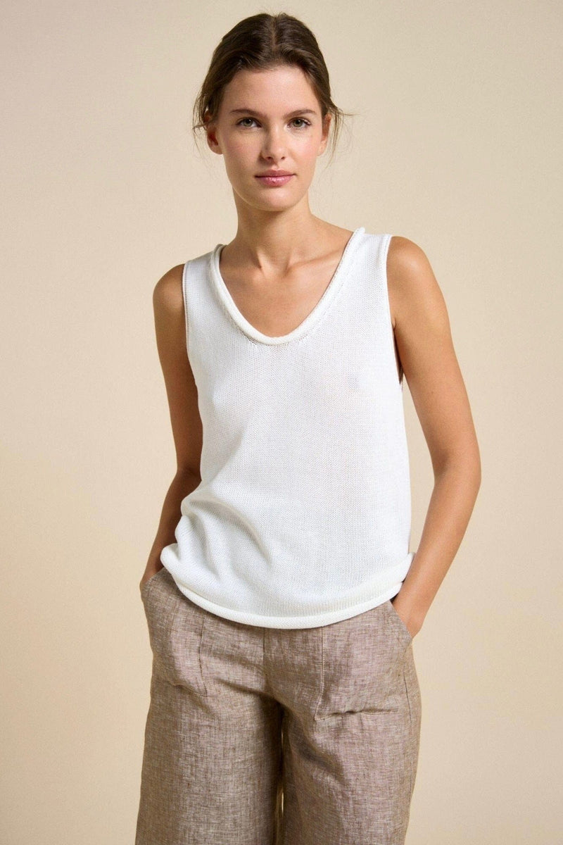 LITTLE LIES Scoop Spring Tank - White TOPS