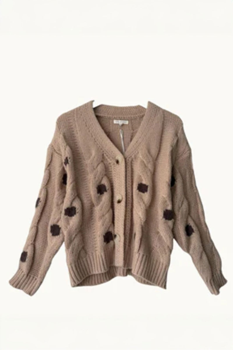 LITTLE LIES Spot Cable Cardigan KNITS