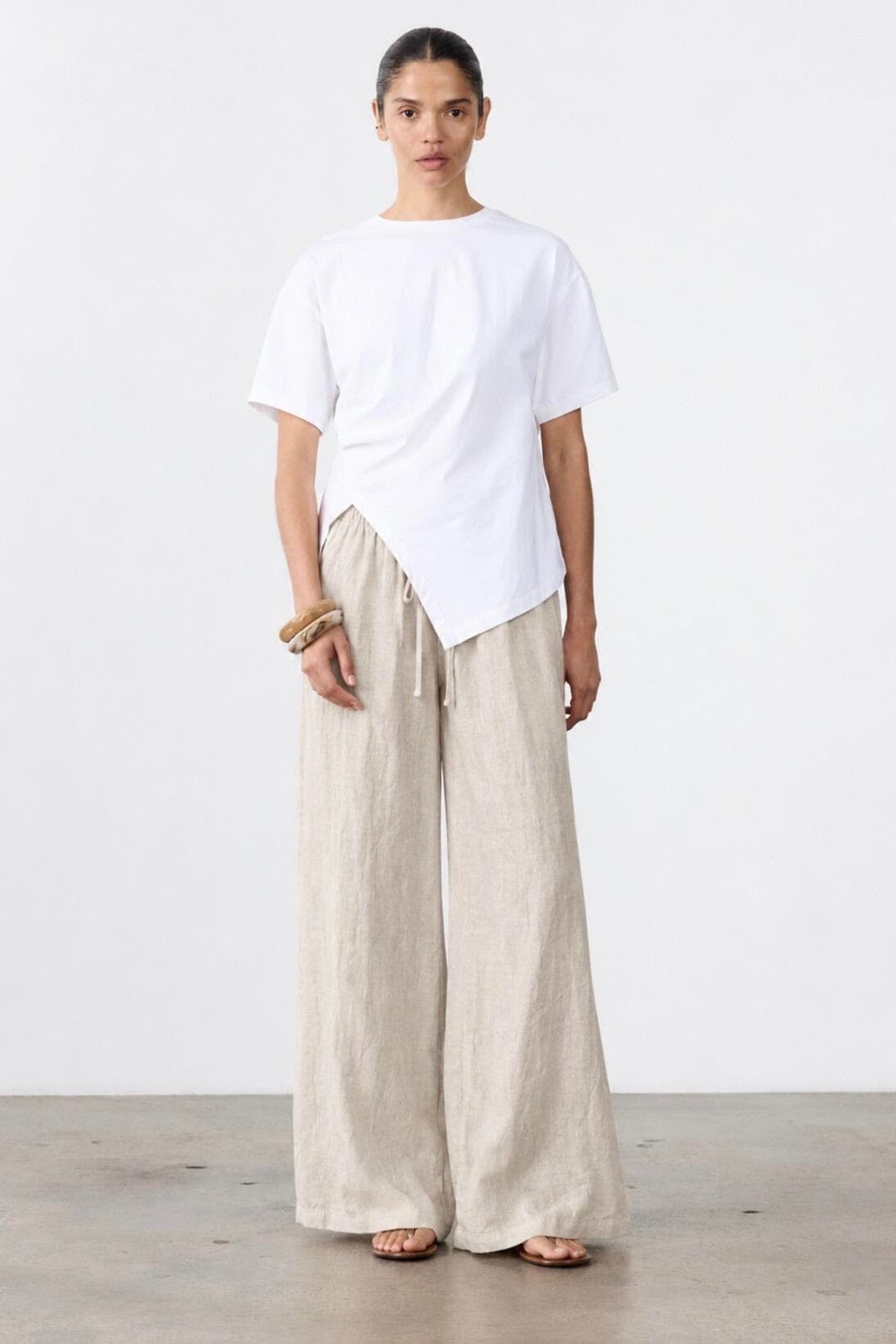 LITTLE LIES Tara Linen Pants - Natural BOTTOMS