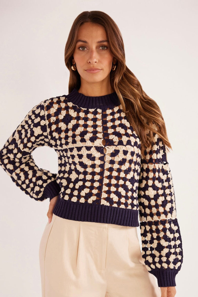 MINKPINK Meyer Crochet Knit Jumper KNITS