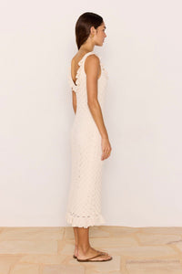 MINKPINK Sabine Pointelle Midi Dress DRESSES