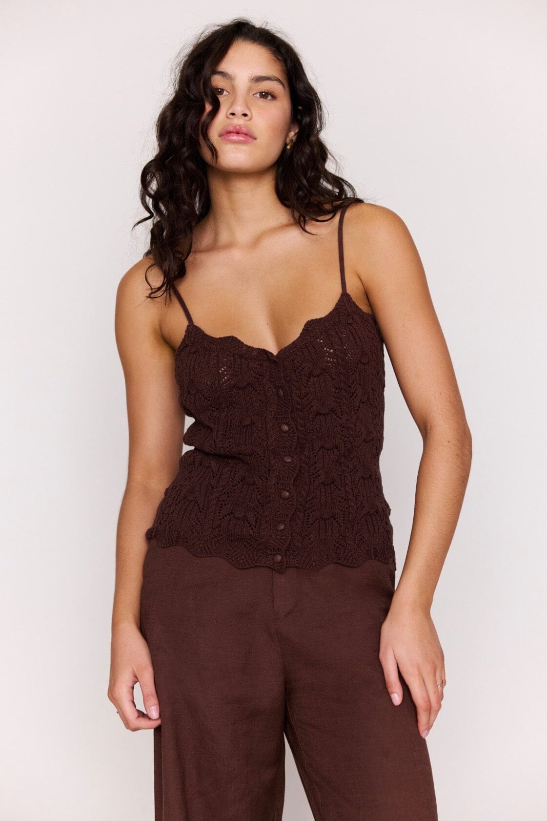 MINKPINK Sienna Pointelle Knit Cami TOPS