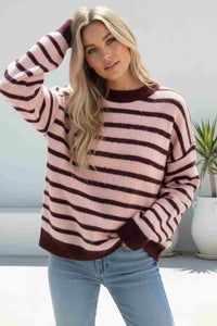 MIRACLE FASHION Mimi Stripe Knit - Pink KNITS