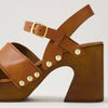 MOLLINI Mollini Fileya Leather Sandals - Dark Tan SHOES