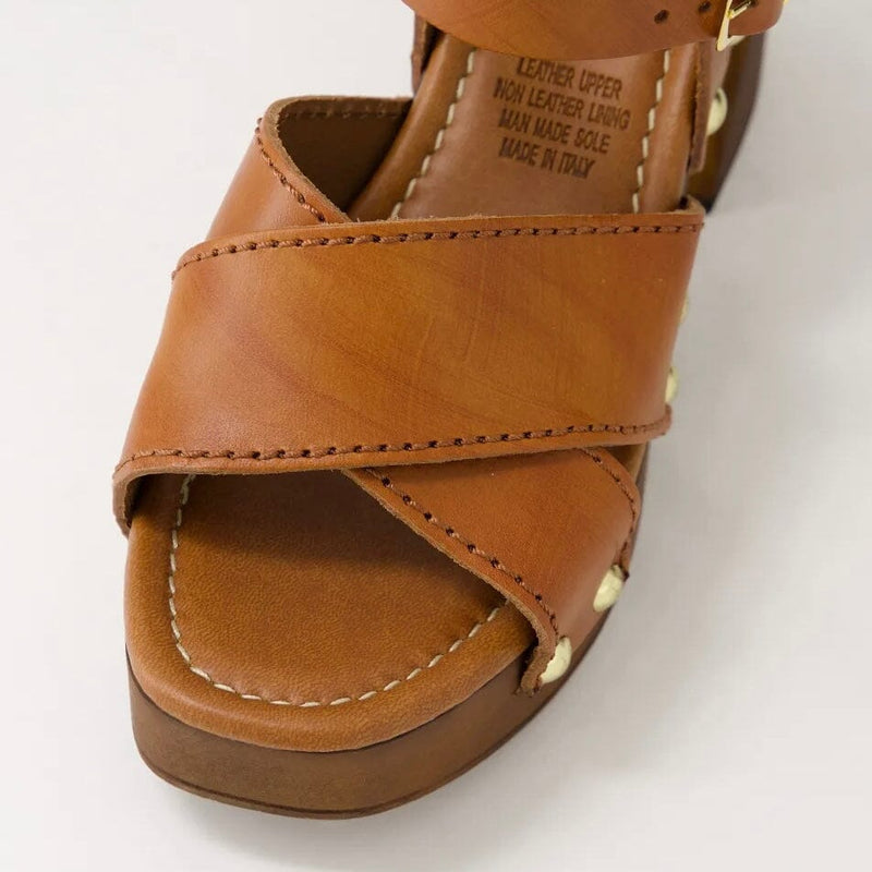 MOLLINI Mollini Fileya Leather Sandals - Dark Tan SHOES