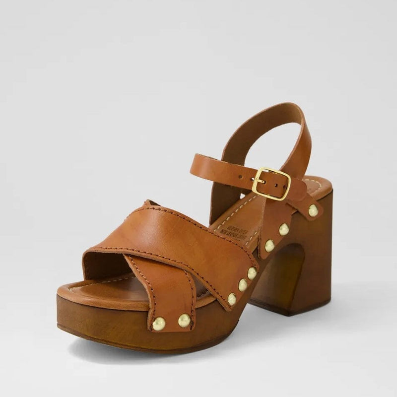 MOLLINI Mollini Fileya Leather Sandals - Dark Tan SHOES