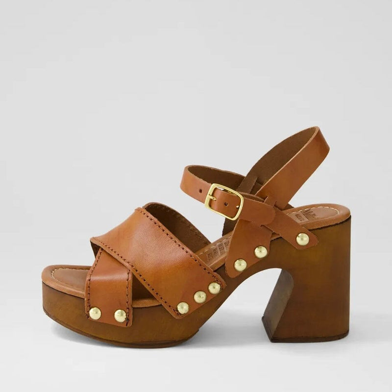 MOLLINI Mollini Fileya Leather Sandals - Dark Tan SHOES