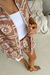 MYLK THE LABEL Aria Shirt - Arcilla Print TOPS