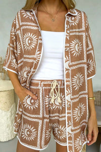 MYLK THE LABEL Aria Shorts - Arcilla Print BOTTOMS
