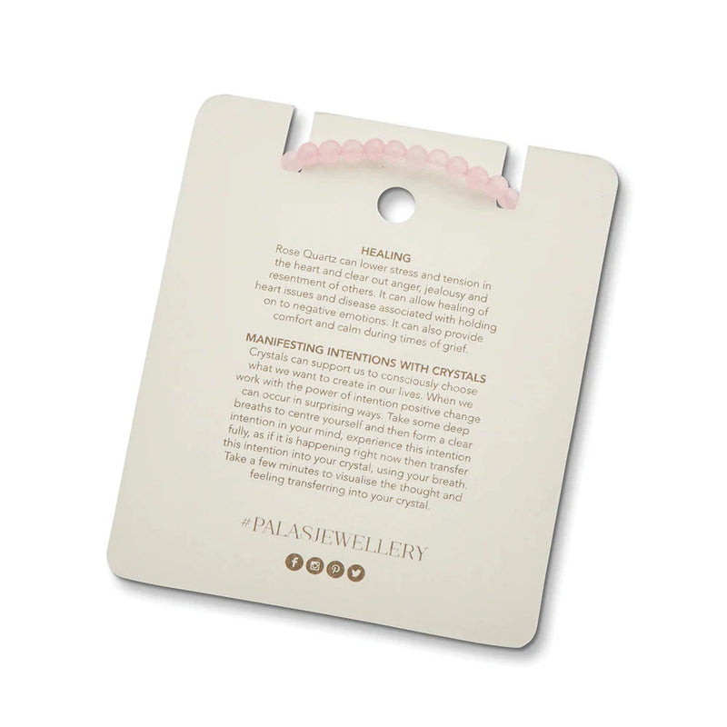 PALAS JEWELLERY Love Healing Gem Bracelet-Rose Quartz ACCESSORIES
