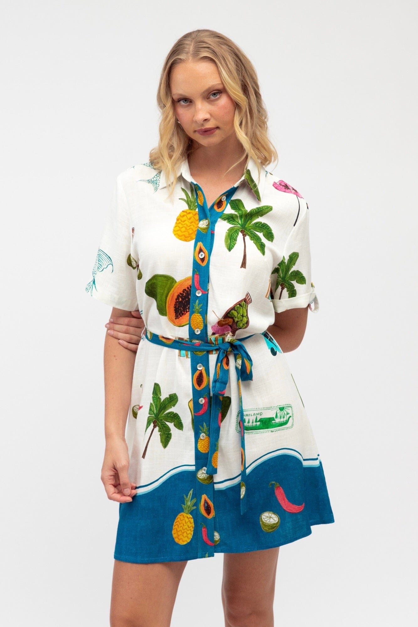 PAPER HEART Tropical Vacay Shirt Dress DRESSES