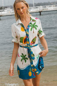 PAPER HEART Tropical Vacay Shirt Dress DRESSES