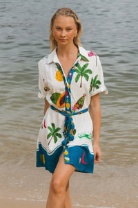 PAPER HEART Tropical Vacay Shirt Dress DRESSES