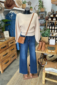 SHAREEN COLLECTIONS Sharnie Knit Top - Beige TOPS