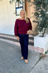 SHAREEN COLLECTIONS Sharnie Knit Top - Wine TOPS