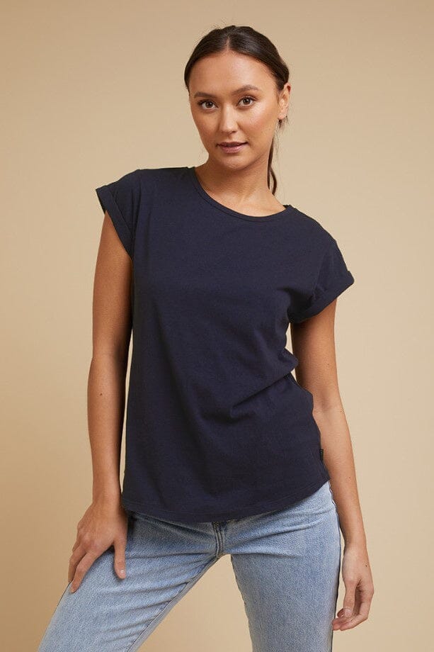 Silent Theory Lucy Tee - Navy TOPS