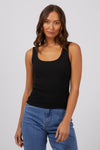 Silent Theory Mia Tank - Black TOPS