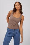 Silent Theory Mia Tank - Brown TOPS