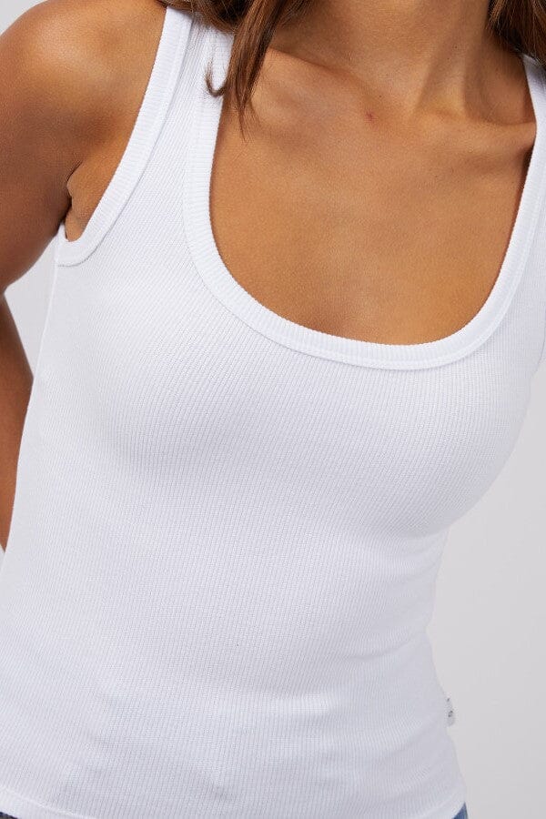 Silent Theory Mia Tank - White TOPS