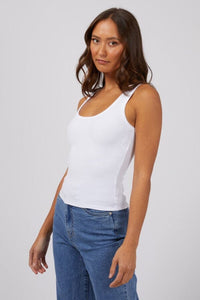 Silent Theory Mia Tank - White TOPS