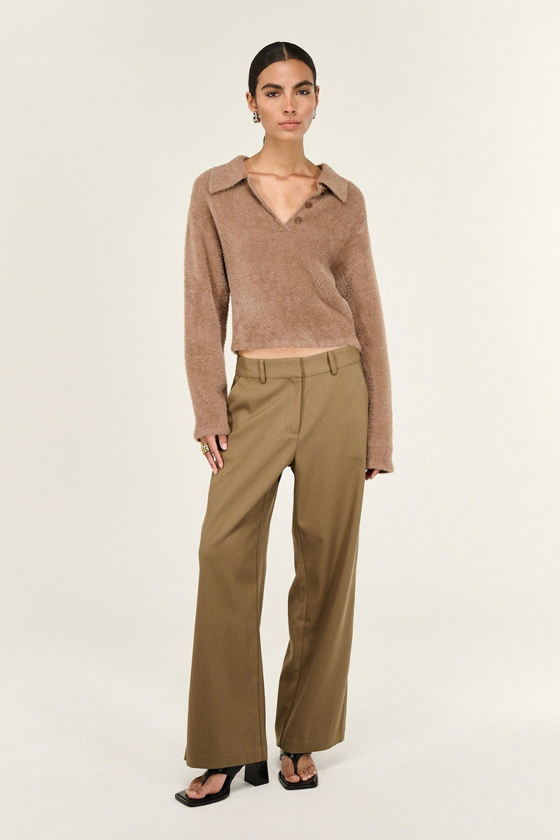 STAPLE THE LABEL Ember Fluffy Polo Jumper KNITS