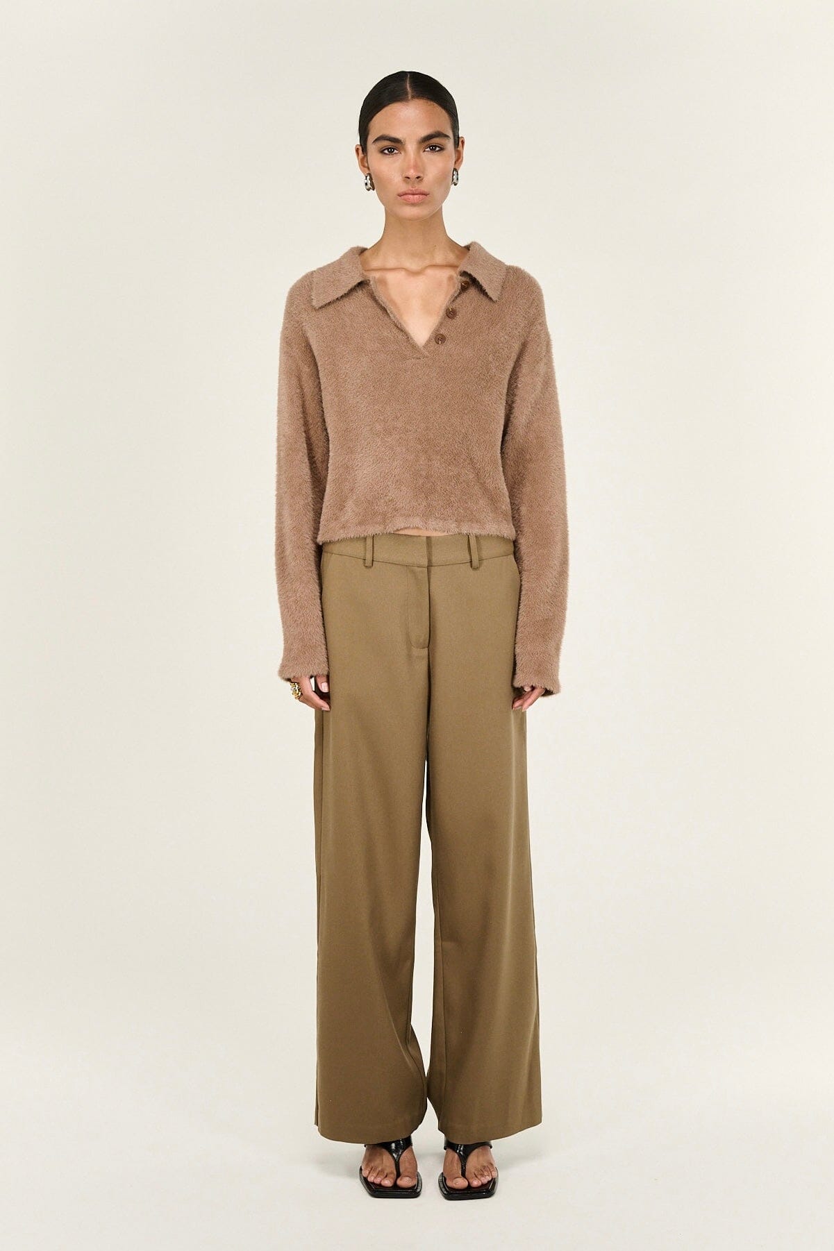 STAPLE THE LABEL Ember Fluffy Polo Jumper KNITS