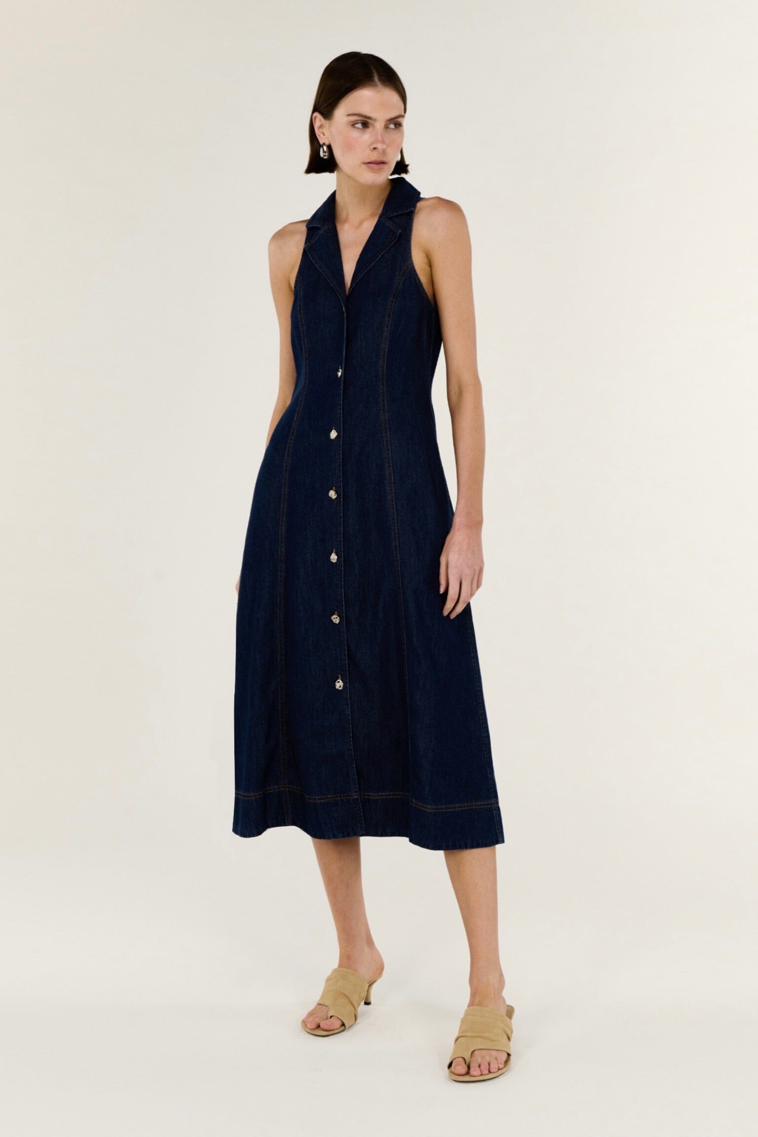 STAPLE THE LABEL Lea Denim Midi Dress DRESSES