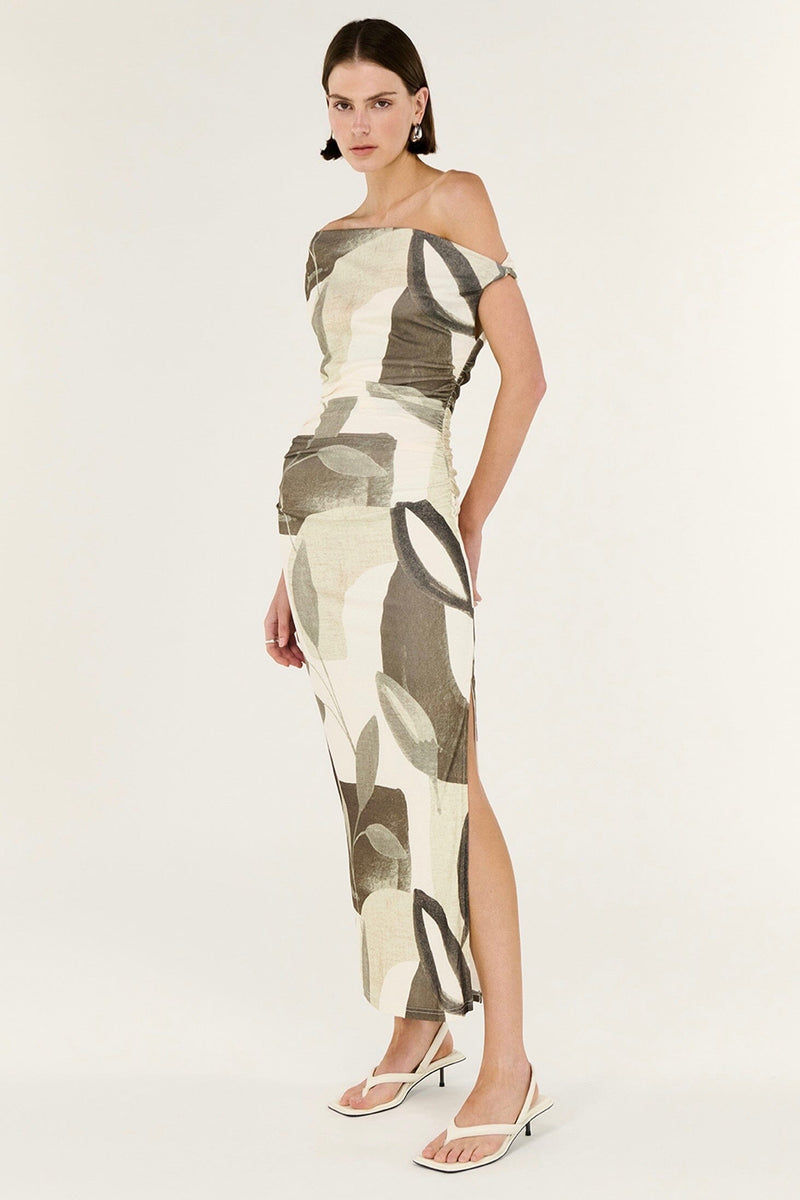 STAPLE THE LABEL Ophiele Off Shoulder Midi Dress DRESSES