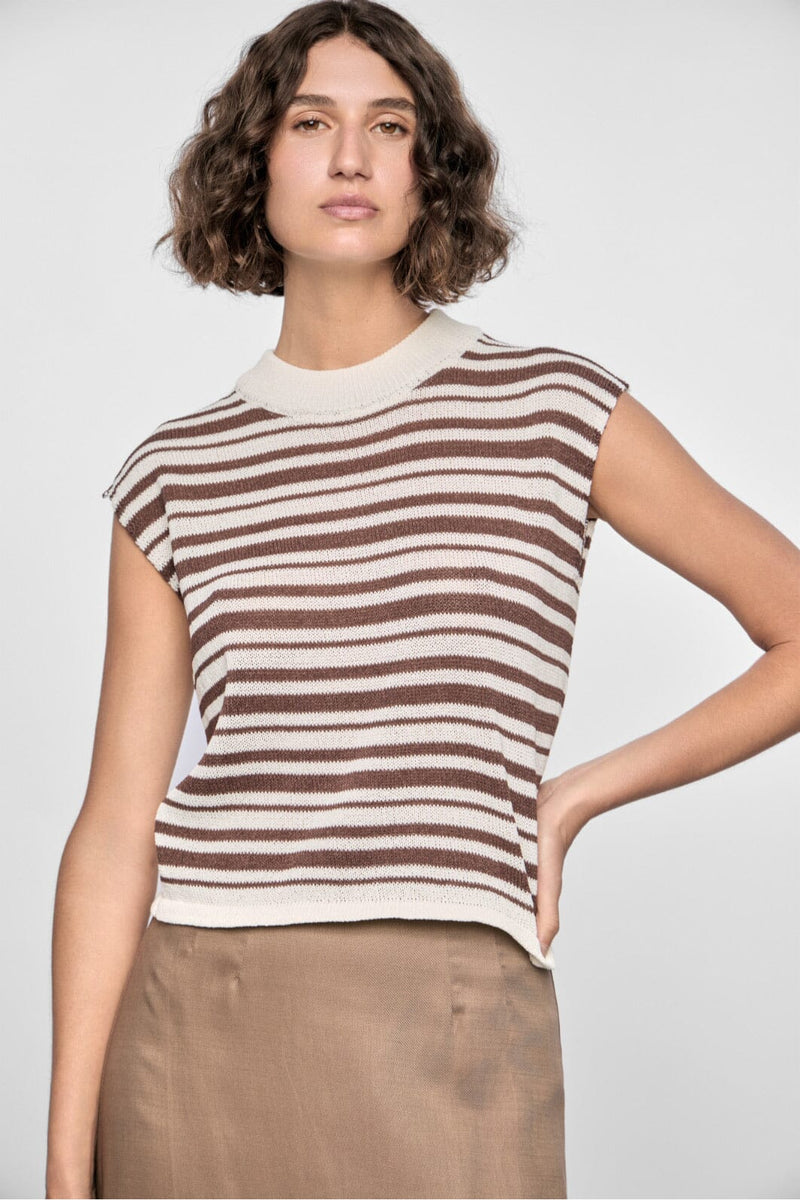 STAPLE THE LABEL Palmer Stripe Knit Tank TOPS