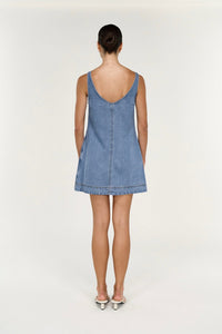 STAPLE THE LABEL Talia Chambray Mini Dress DRESSES