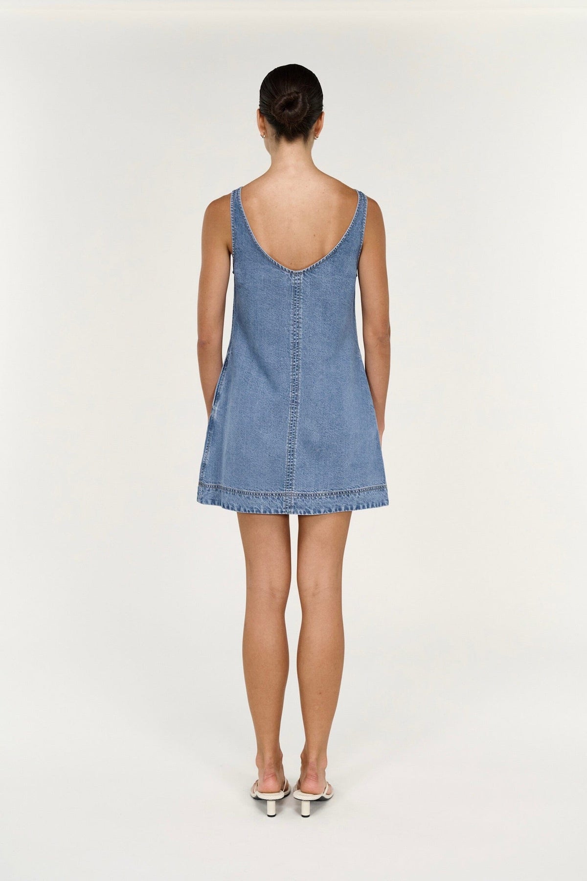 STAPLE THE LABEL Talia Chambray Mini Dress DRESSES