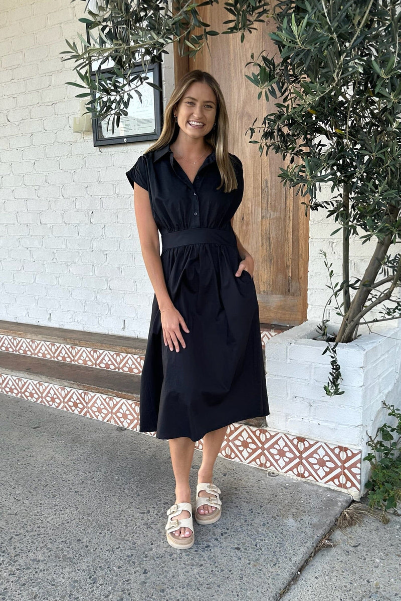 SUNNY GIRL Mosman Midi Dress - Navy DRESSES