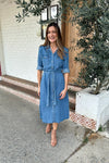 SUNNYGIRL Zayley Denim Midi Dress DRESSES