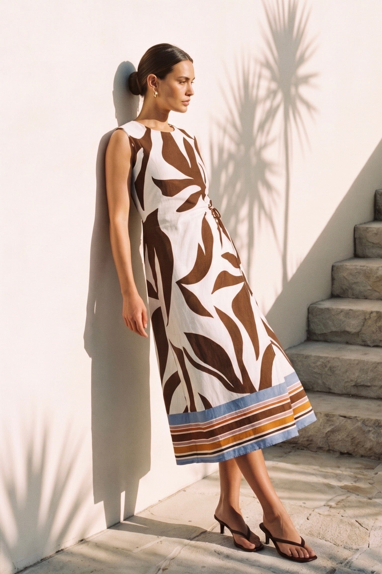 WHITE CLOSET Cocoa Cabana Midi Dress DRESSES