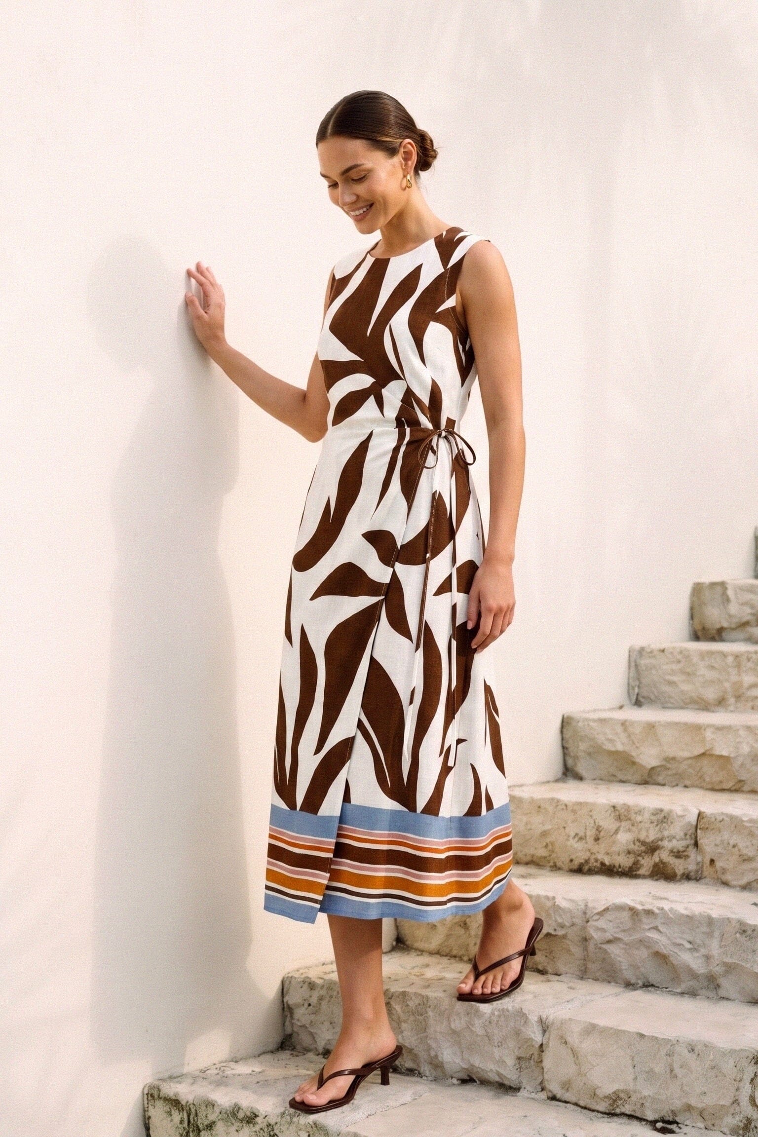 WHITE CLOSET Cocoa Cabana Midi Dress DRESSES