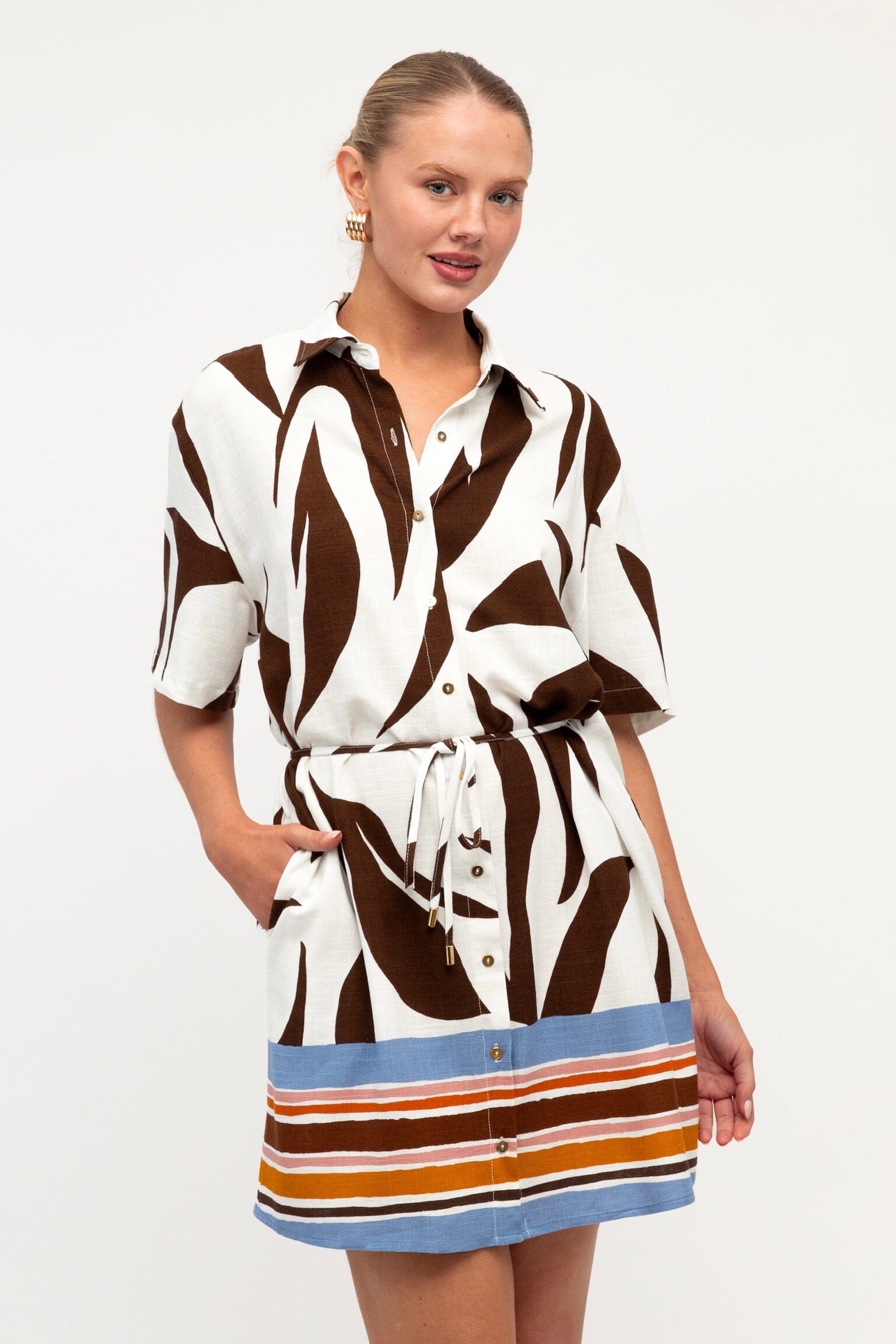 WHITE CLOSET Cocoa Cabana Shirt Dress DRESSES
