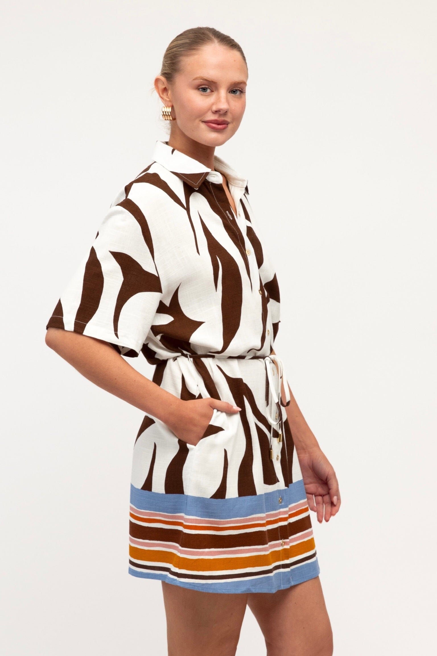 WHITE CLOSET Cocoa Cabana Shirt Dress DRESSES