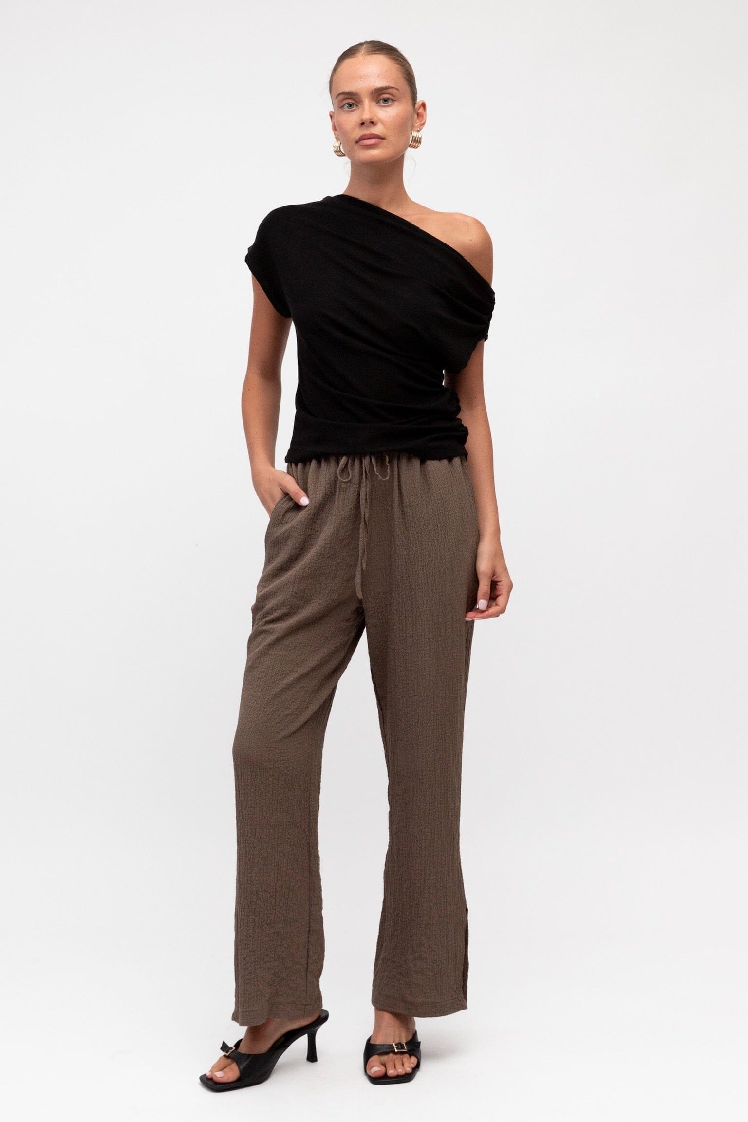 WHITE CLOSET Layne One Shoulder Top TOPS