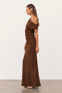 WHITE CLOSET Nadia Maxi Dress - Chocolate DRESSES