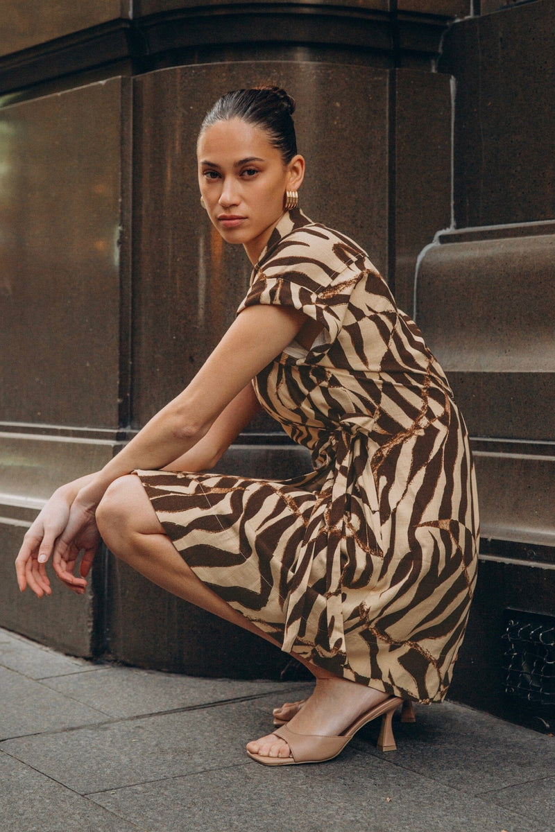 WHITE CLOSET Safari Wrap Dress DRESSES