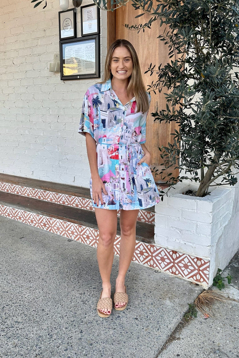 WHITE CLOSET Santorini Mini Shirt Dress DRESSES