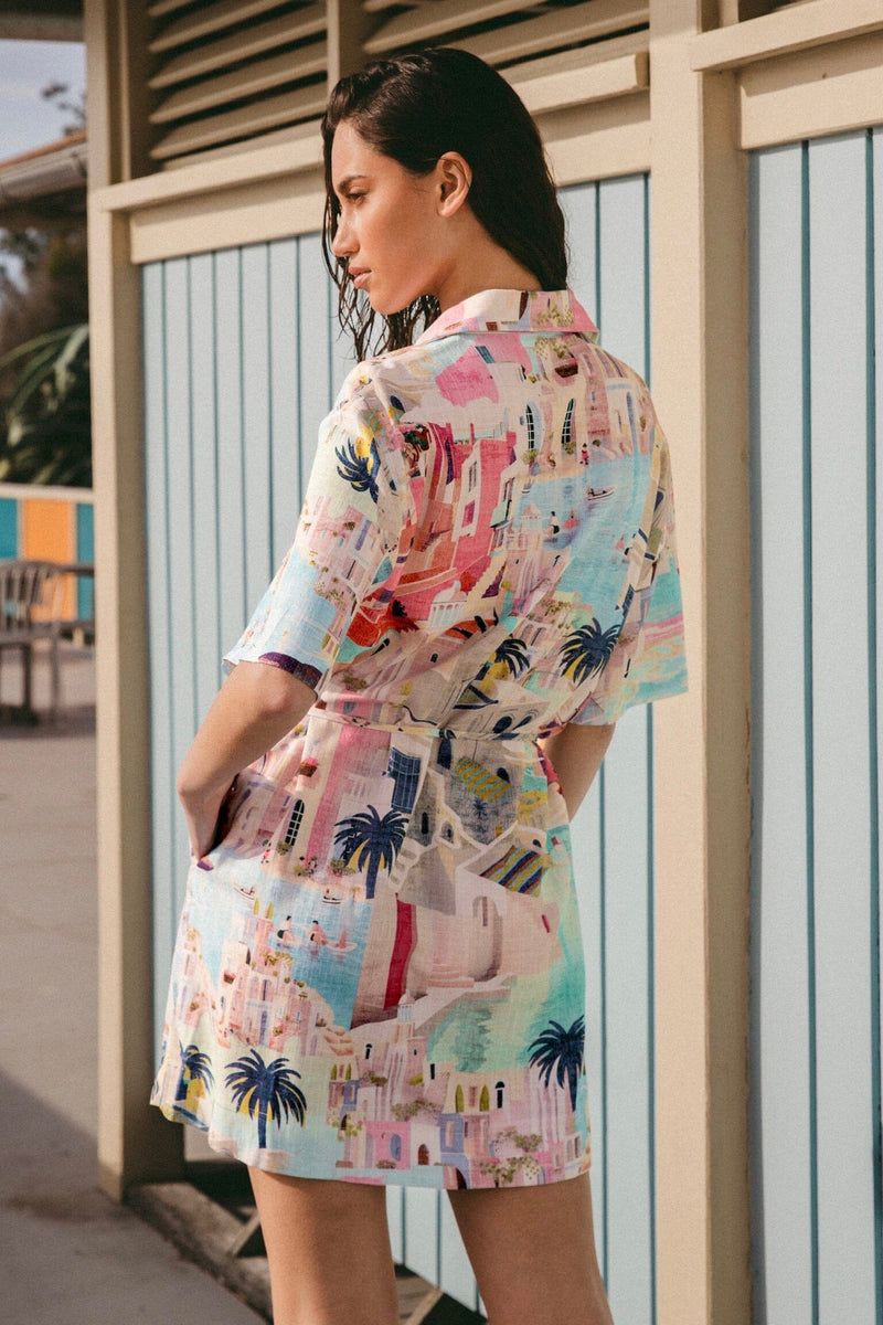 WHITE CLOSET Santorini Mini Shirt Dress DRESSES