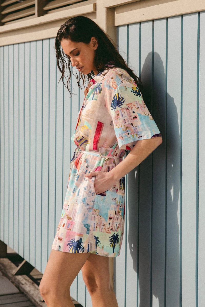 WHITE CLOSET Santorini Mini Shirt Dress DRESSES