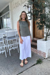 YOURS TRULY Tasha Linen Top - Khaki TOPS